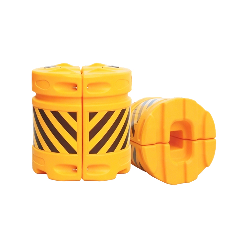 Tong Anti-Kesan Trafik HDPE Gabungan Modular dengan Kepingan Reflektif