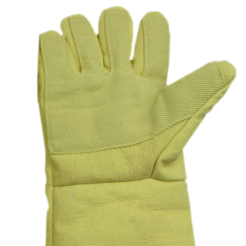 500°C Aramid Tahan Panas 1414 Sarung Tangan Tenunan Padat