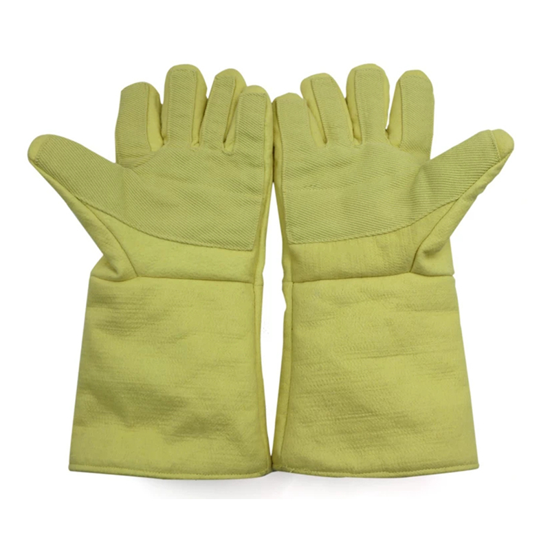 500°C Aramid Tahan Panas 1414 Sarung Tangan Tenunan Padat