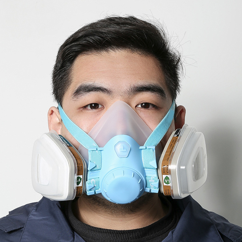 Topeng Gas Silikon Penapis Dwi