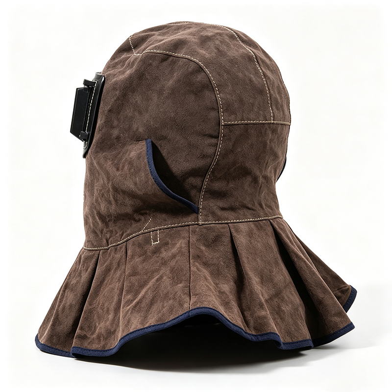 Topeng Tudung Kimpalan Kulit Lembu Coklat Karbon Topeng Tudung Kimpalan Kulit Lembu Coklat Karbon