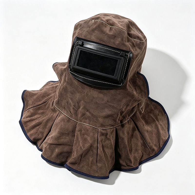 Topeng Tudung Kimpalan Kulit Lembu Coklat Karbon Topeng Tudung Kimpalan Kulit Lembu Coklat Karbon