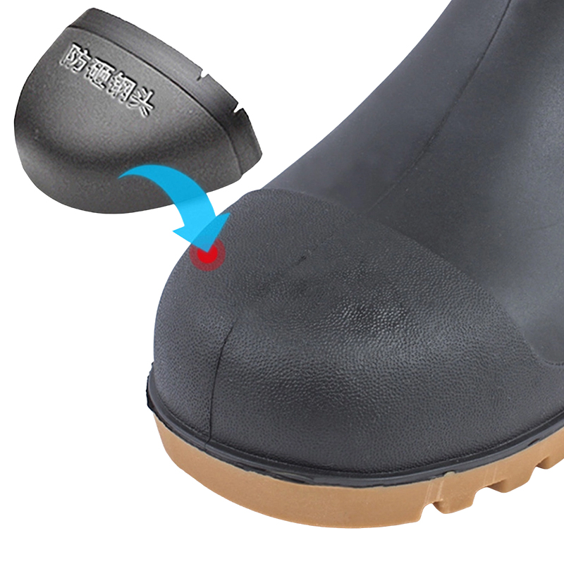 But Hujan PVC Kaki Keluli Beku Hitam