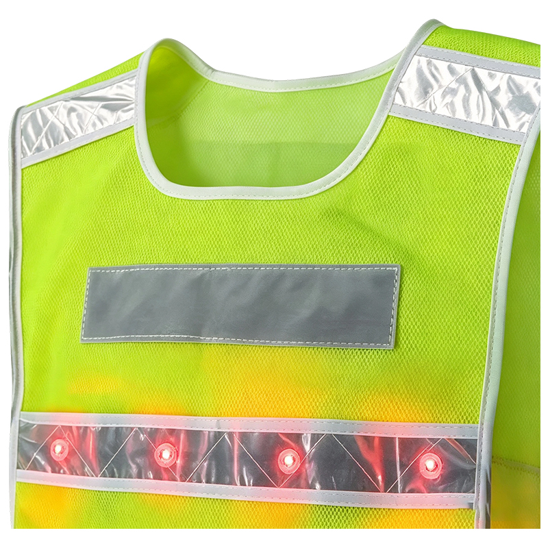 Jaket Keselamatan Reflektif LED Bercahaya Aktif